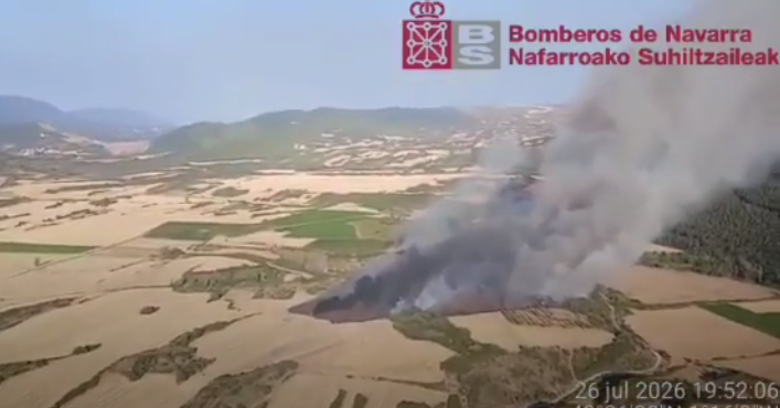 Imágenes del incendio en Liédena. Bomberos de Navarra