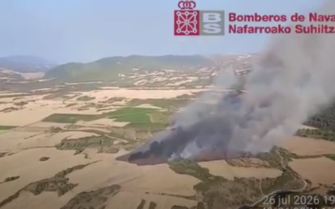 Imágenes del incendio en Liédena. Bomberos de Navarra