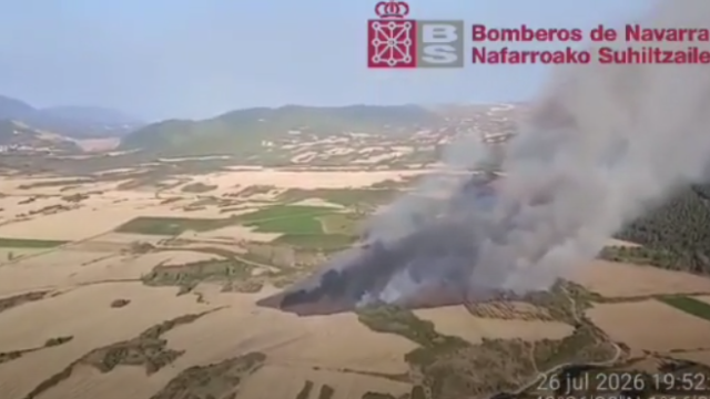 Imágenes del incendio en Liédena. Bomberos de Navarra