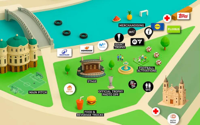 Fan zone del Arenal. AYUNTAMIENTO DE BILBAO Fan zone del Arenal. AYUNTAMIENTO DE BILBAO