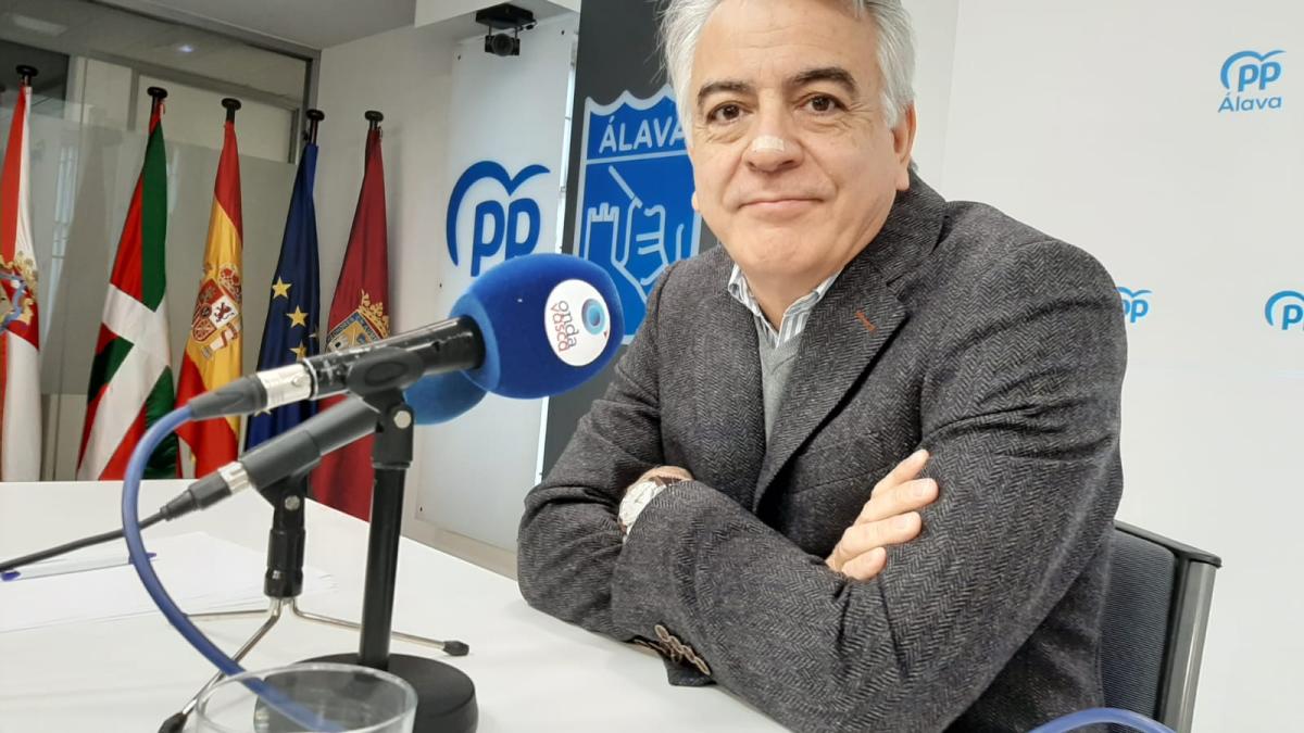 Javier de Andrés en la sede del PP vasco de Gasteiz. ONDA VASCA