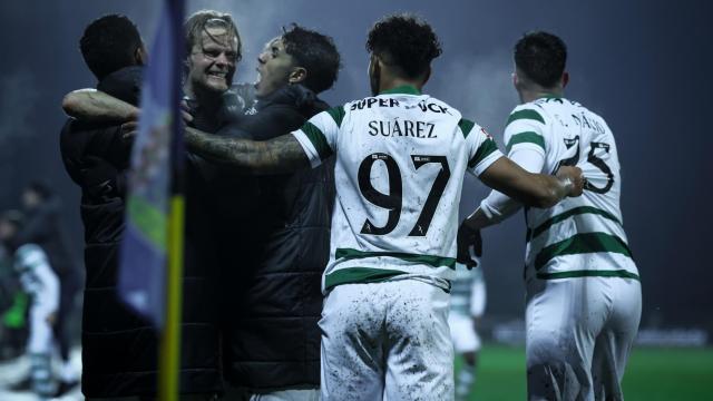Los jugadores lisboeta celebran un gol ante el Arouca este pasado fin de semana. / SPORTING CP