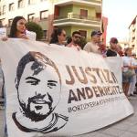 Momento de la manifestación en recuerdo a Ander. Markel Fernández