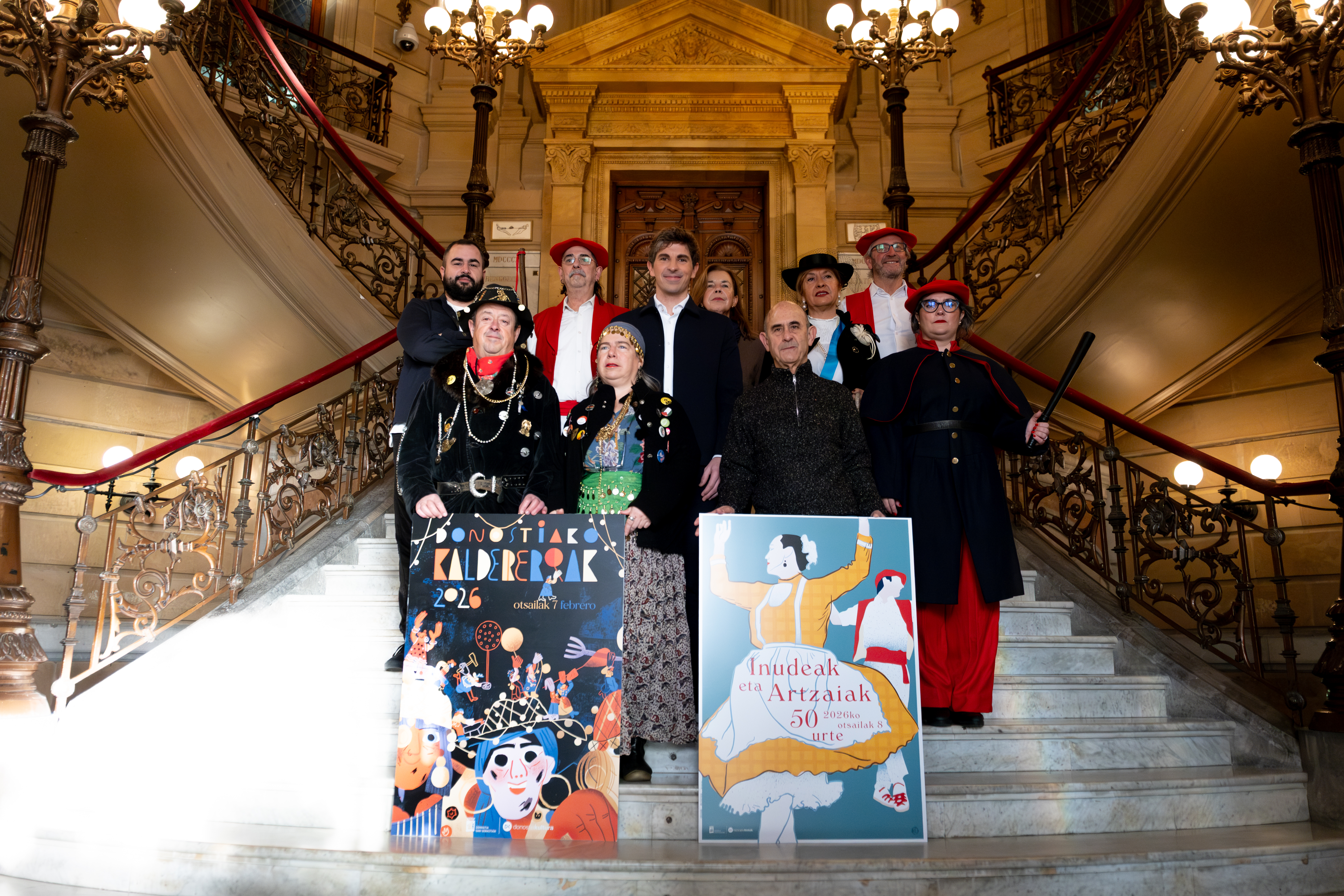 Presentación de los Caldereros, Iñudes y Artzaias de 2026 en Donostia