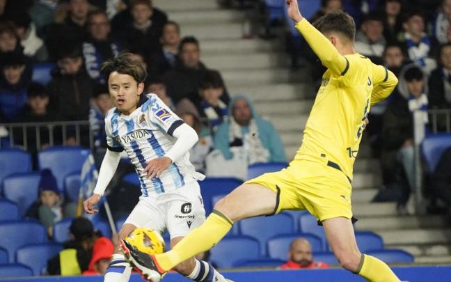 Kubo, molesto con su actual rol en la Real Sociedad. RUBEN PLAZA