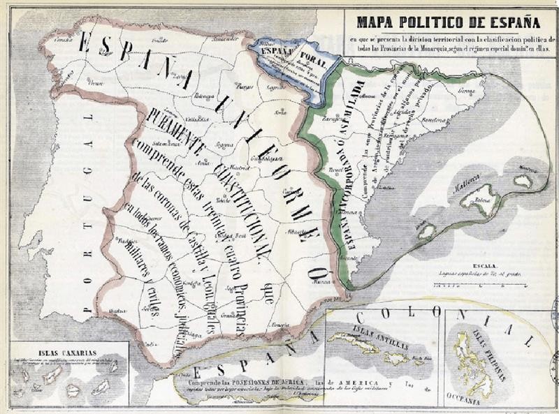 Mapa político de España en 1841