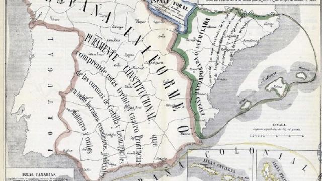 Mapa político de España en 1841