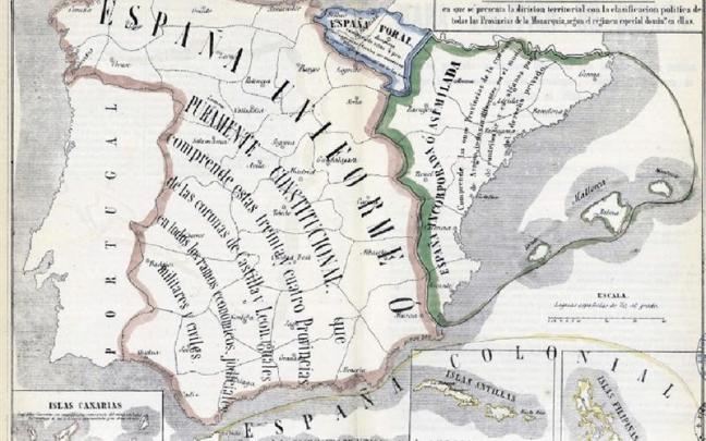Mapa político de España en 1841