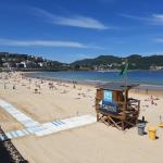 La playa de la Concha esta mañana. / OV La playa de la Concha esta mañana. / OV