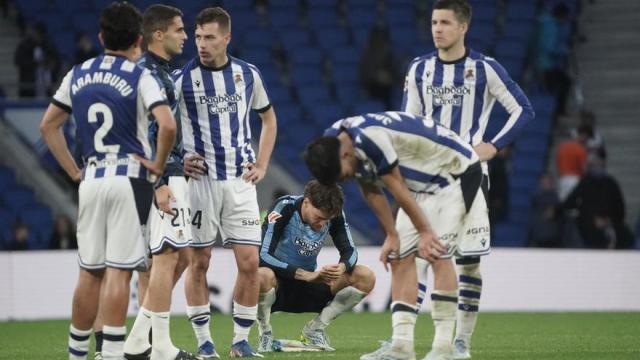 La Real no estuvo a la altura ayer en la despedida de Anoeta. RUBEN PLAZA