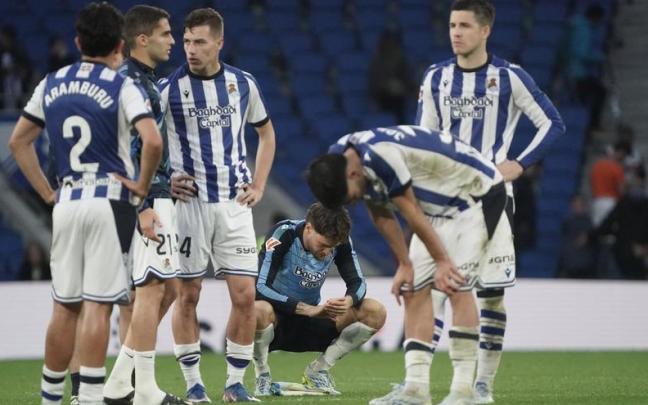 La Real no estuvo a la altura ayer en la despedida de Anoeta. RUBEN PLAZA
