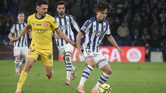 La Real visitará este jueves a un Girona en horas bajas. RUBEN PLAZA