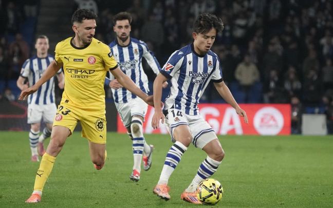 La Real visitará este jueves a un Girona en horas bajas. RUBEN PLAZA