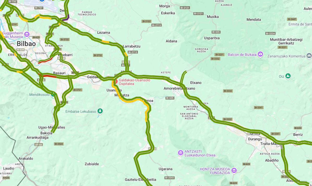 Zona del accidente | Fuente: Bizkaimove