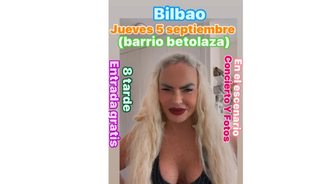 La cantante actuará por segunda vez en Bilbao este verano el próximo 5 de septiembre