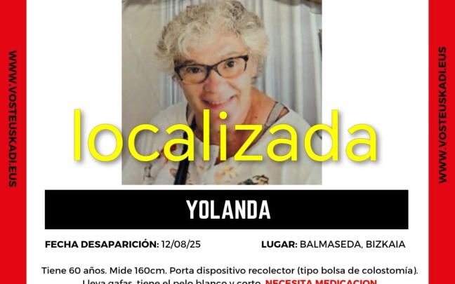 Yolanda ha sido finalmente hallada sana y salva
