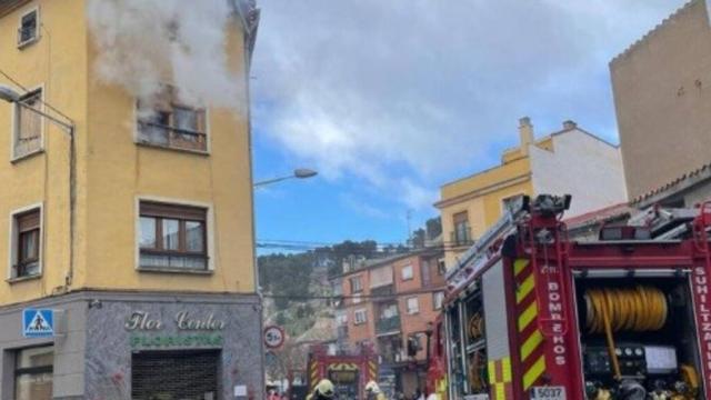 Vivienda incendiada en Lodosa. / MARÍA SAN GIL
