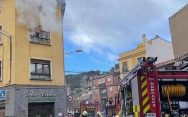 Vivienda incendiada en Lodosa. / MARÍA SAN GIL