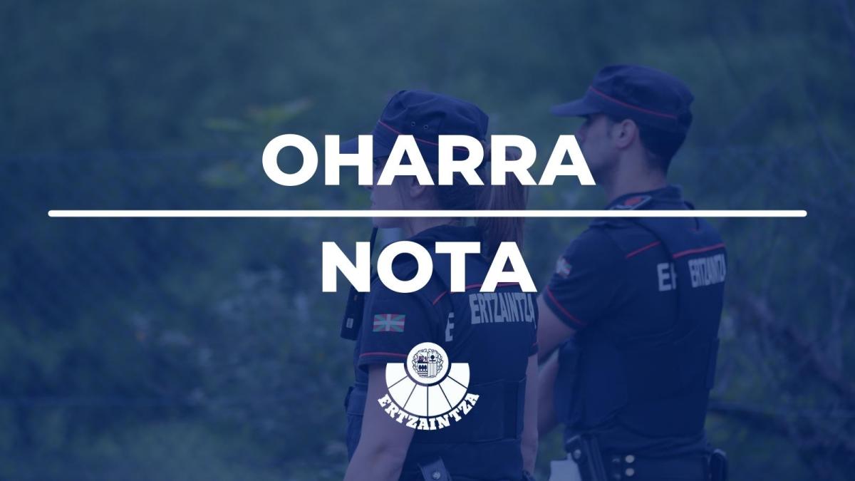 Desde el Departamento vasco de Seguridad hacen un llamamiento a quienes hayan sufrido una sustracción en sus trasteros o garajes en Gipuzkoa, especialmente en el Goierri, durante abril de 2026 / ERTZAINTZA