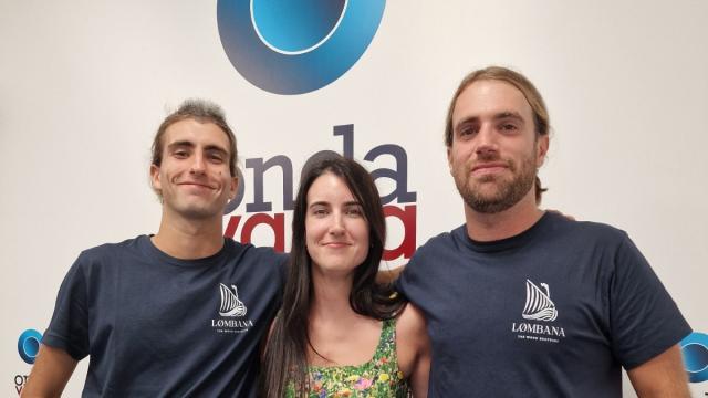 Javi y Agus Lombana con Iranzu Calvo