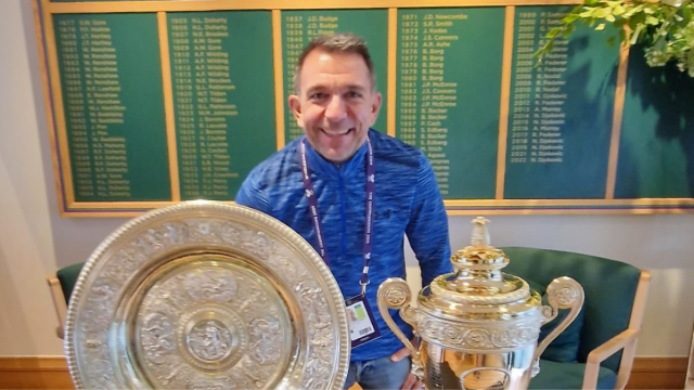 Imagen de Miguel Ángel Calleja (narrador de Movistar+) en Wimbledon Imagen de Miguel Ángel Calleja (narrador de Movistar+) en Wimbledon