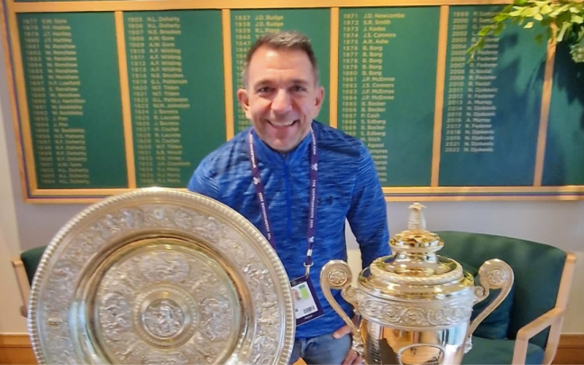 Imagen de Miguel Ángel Calleja (narrador de Movistar+) en Wimbledon