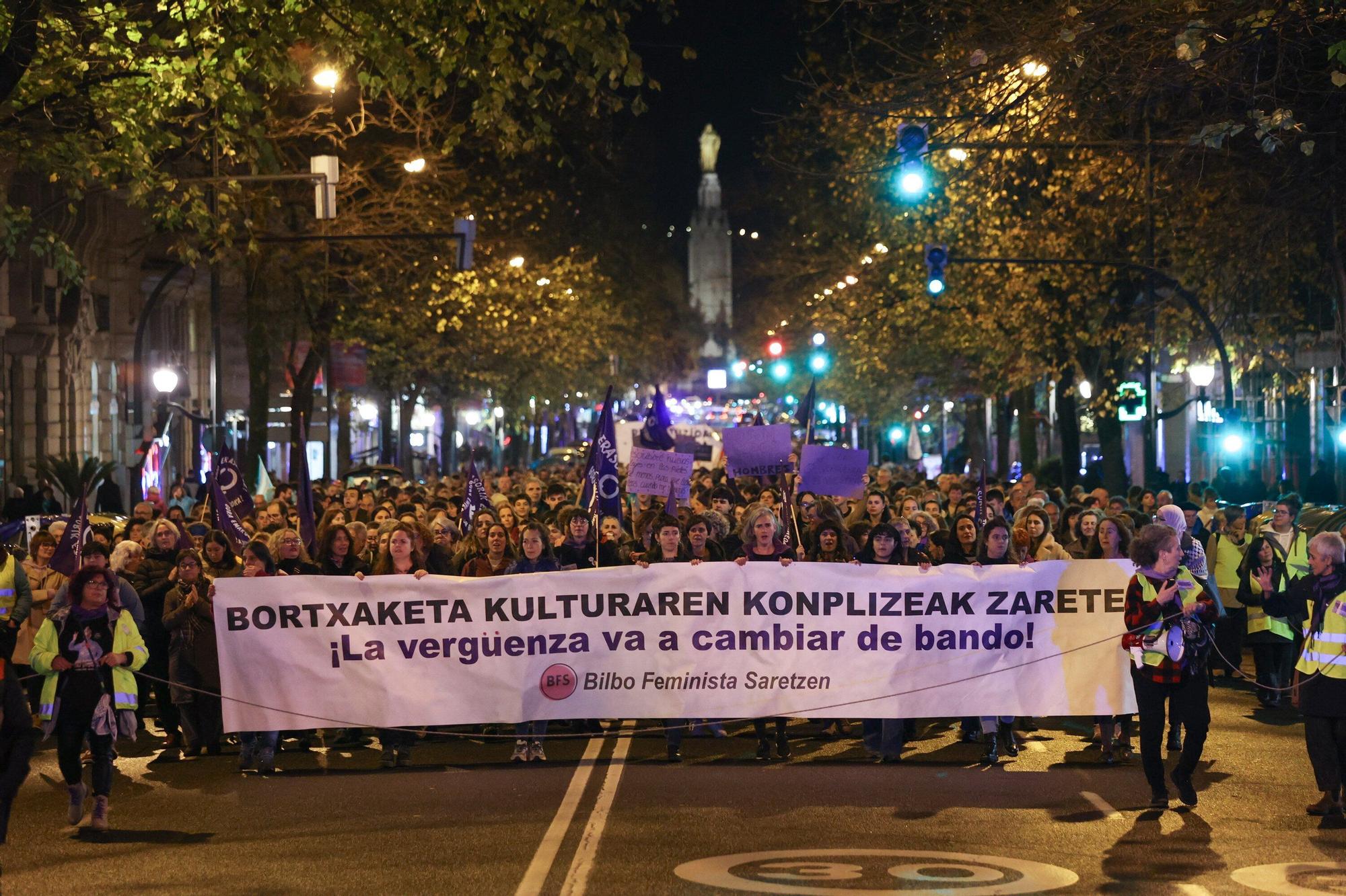 Las imágenes de la manifestación del 25-N en Bilbao Pankra Nieto