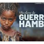 Imagen del cartel de Manos Unidas bajo el lema "Declara la guerra al hambre". MANOS UNIDAS