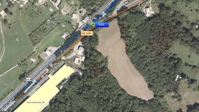 Lugar del accidente registrado en la Gi-636, en Lezo