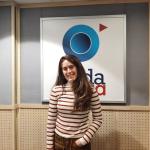 Maria Amolategui en los estudios de Onda Vasca