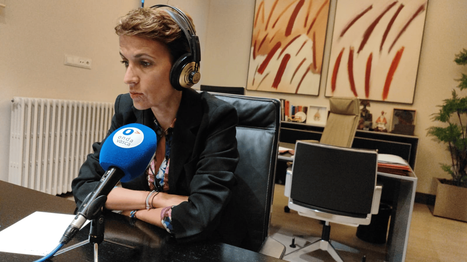 María Chivite en su despacho en el Palacio de Navarra. ONDA VASCA