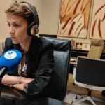 María Chivite en su despacho en el Palacio de Navarra. ONDA VASCA