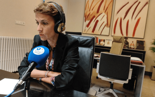 María Chivite en su despacho en el Palacio de Navarra. ONDA VASCA