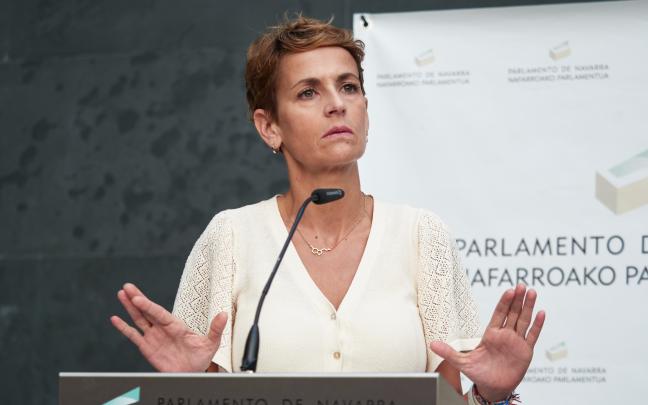 La presidenta del Gobierno de Navarra y secretaria general del PSN, María Chivite. EP