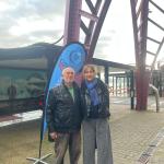 Marta Uriarte, directora del Puente Bizkaia y Javier Goitia, asesor técnico