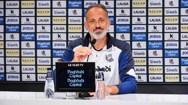 Matarazzo, en la rueda de prensa. REALSOCIEDAD
