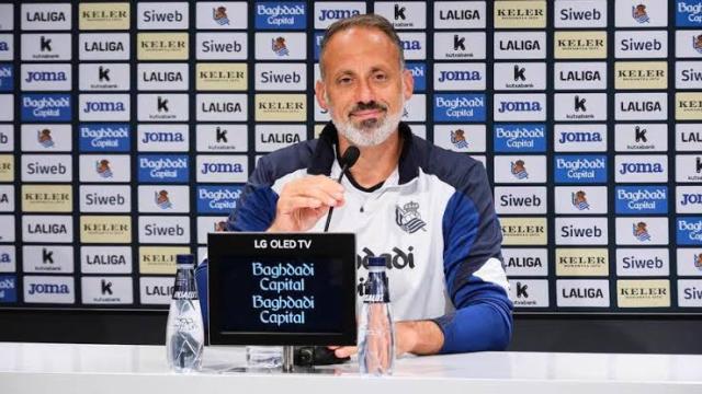 Matarazzo, en la rueda de prensa. REALSOCIEDAD