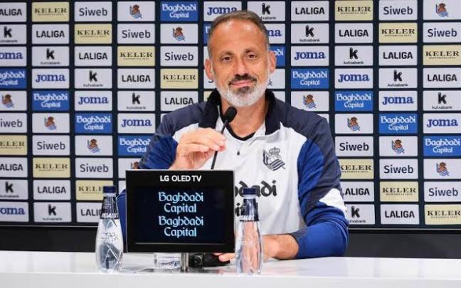 Matarazzo, en la rueda de prensa. REALSOCIEDAD
