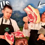 Aitor (izquierda) e Iñigo (derecha), tío y sobrino y referentes de la carne de Etxezarreta Harategia