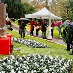 Ofrenda floral en el Parque de Doña Casilda en Bilbao por el Día de la Memoria en el año 2023. BILBAO.EUS