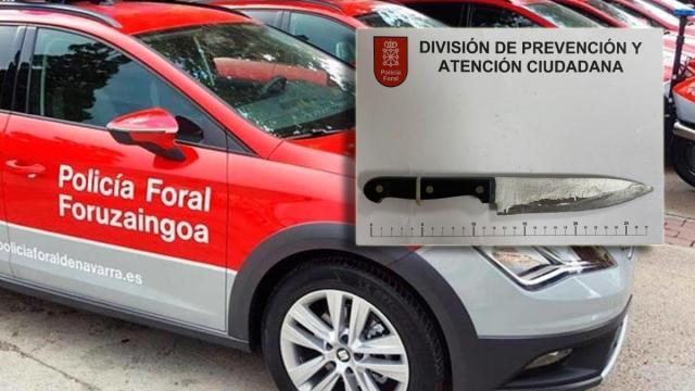 Cuchillo intervenido al joven detenido en el barrio de Mendillorri. CEDIDA / PF