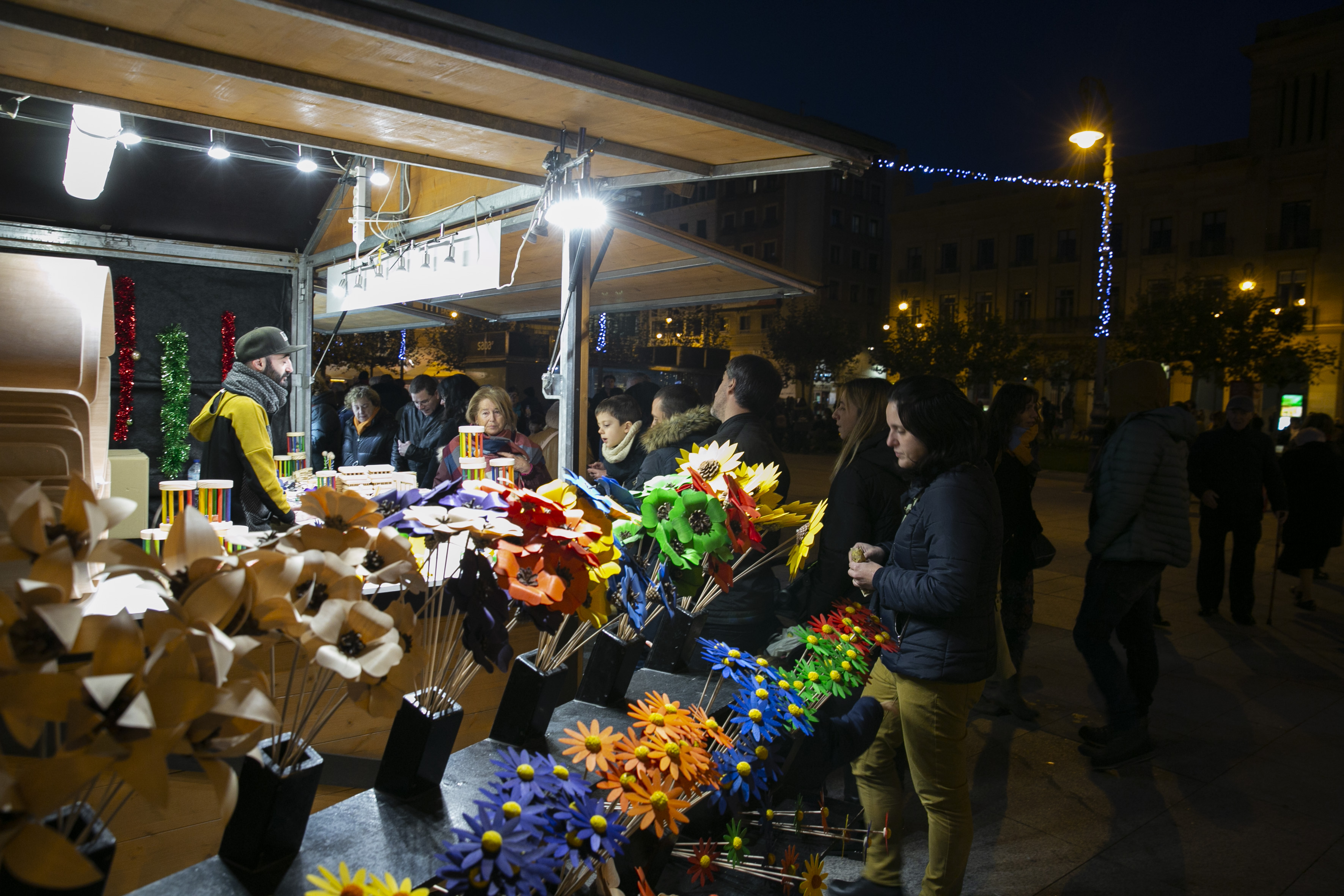 Feria de Navidad en la antigua ubicación de la Plaza del Castillo. Foto: Ayuntamiento de Pamplona
