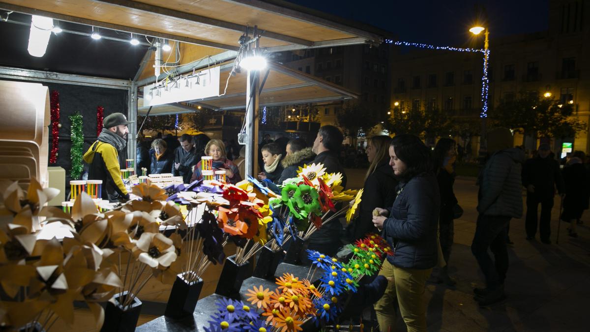Feria de Navidad en la antigua ubicación de la Plaza del Castillo. Foto: Ayuntamiento de Pamplona