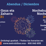 Horario de Metro Bilbao los días de Nochevieja y Año Nuevo