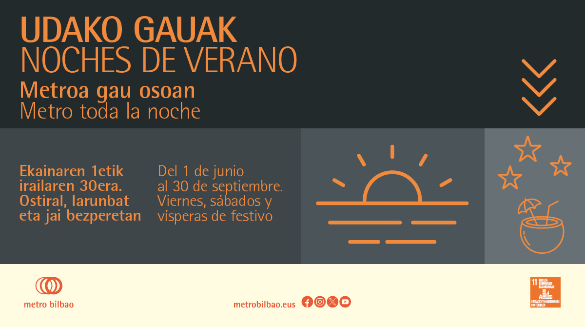 Viernes, sábados y vísperas de festivo metro toda la noche