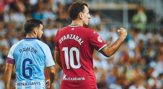 Mikel Oyarzabal marcó dos goles en Málaga. REAL SOCIEDAD