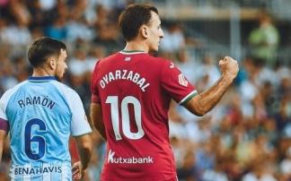 Mikel Oyarzabal marcó dos goles en Málaga. REAL SOCIEDAD