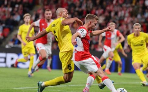 En imagen una jugada del partido jugado por los checos contra el Bodo Glimt noruego dentro de esta Champions. / SLAVIA PRAHA