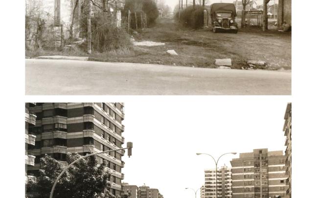 Fotografías que muestran la evolución urbanística de Pamplona. Fotos: Eusebio Mina / Ayuntamiento de Pamplona