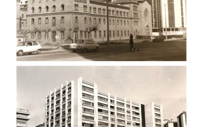 Fotografías que muestran la evolución urbanística de Pamplona. Fotos: Eusebio Mina / Ayuntamiento de Pamplona